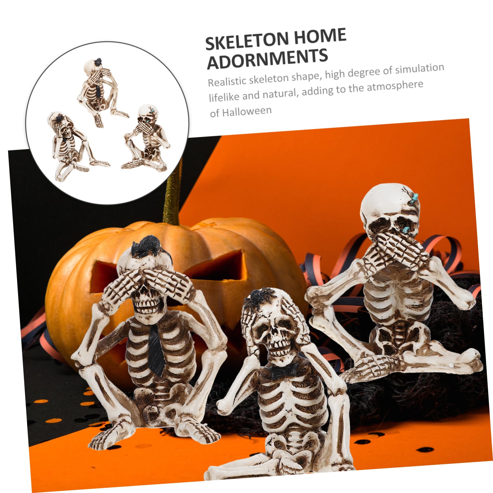 PRETYZOOM Decoración De Esqueleto Fantasma para Halloween De Estatuas De Esqueletos De Resina Adornos Delicados para Halloween para Decoraciones De para Festivales y Adornos De Hogar