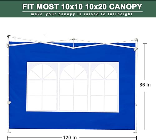 Miniatura 2 de Pared lateral para marco de toldo de 10 x 10 pulgadas, paquete de 3 paneles solares solamente, azul