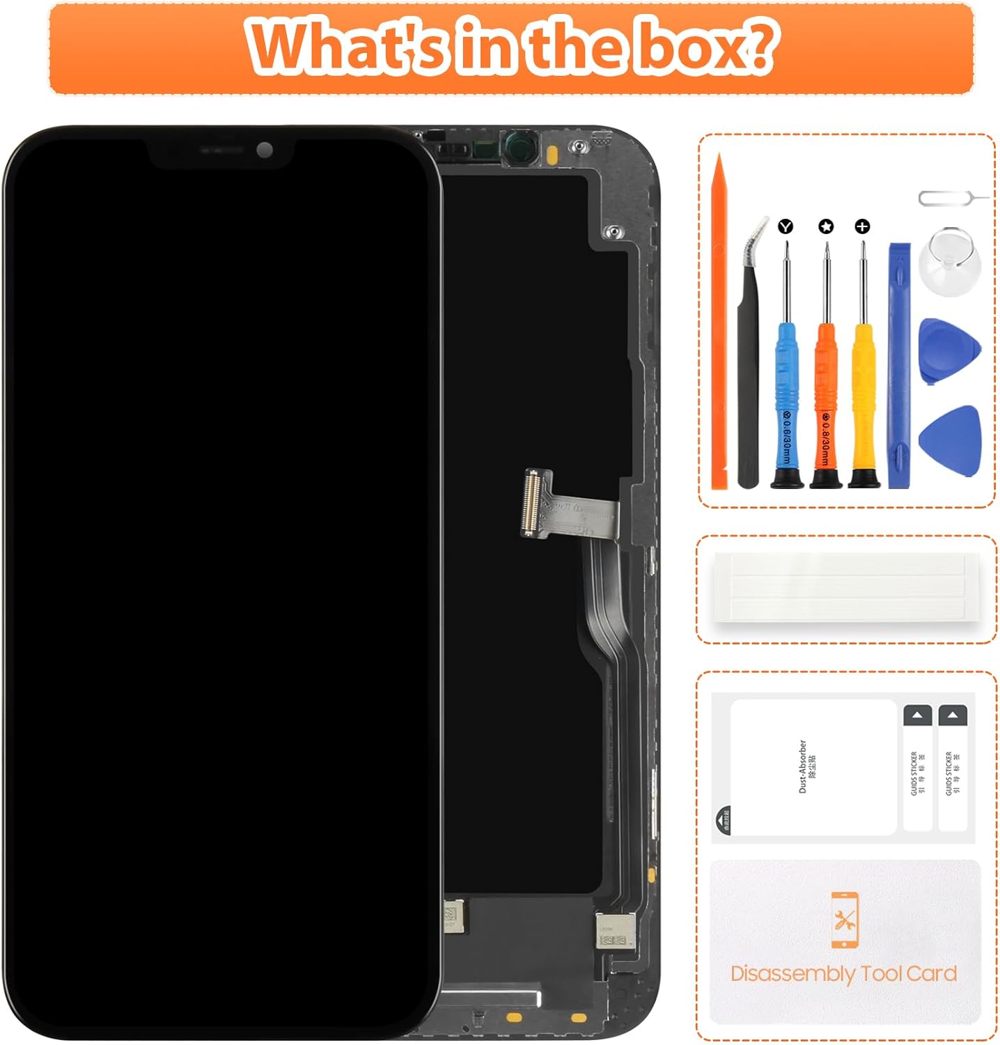 Screen for iPhone 12 Pro Max Screen Replacement for iPhone A2411 LCD Screen A2342,A2410,A2412 3D Touch Display Digitizer Assembly Repair Parts（Black）