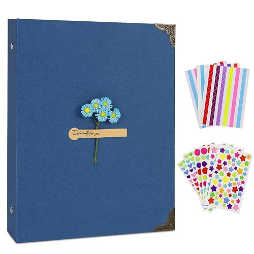 ZEEYUAN Journal Scrapbook Memories Photo Book Album 60 Black Pages