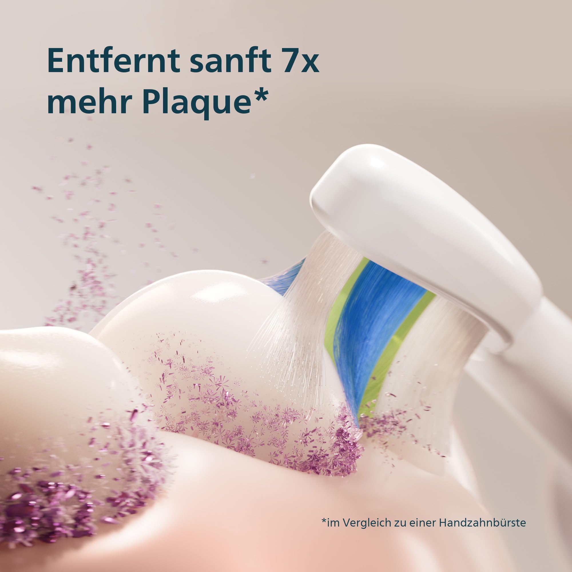 Philips Sonicare 5500 elektrische Zahnbürste, Schallzahnbürste mit 1 Intensitätsstufe, Andruckkontrolle, EasyStart, SmarTimer und BrushPacer, Weiß, Modell HX7110/01 [Neue Technologie] - 5