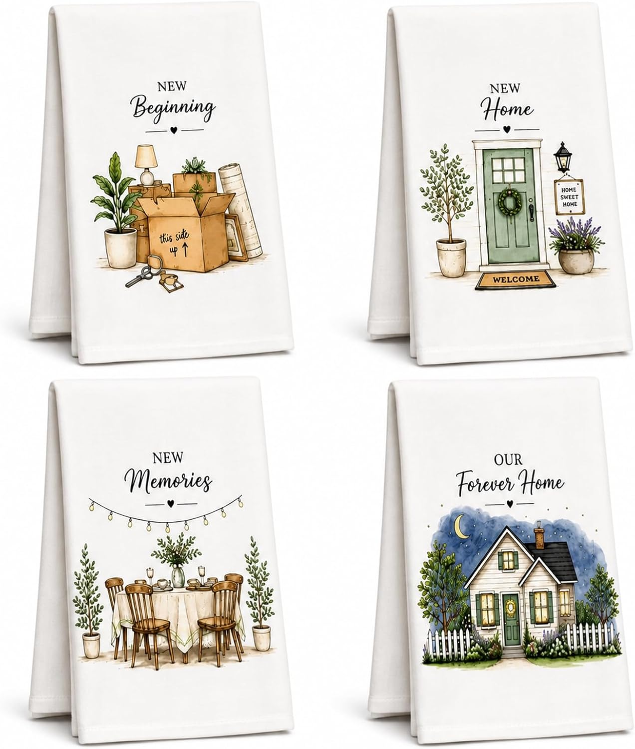 4 Pack Kitchen Towels, New Home Gift Ideas, Housewarming Gifts New Home
