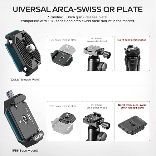 FALCAM F38 Quick Release Kit V1, Plate for DSLR/Mirroless Camera Compatible with Arca Swiss and Clamp for Tripod/Stablizer/Gimbal/Slider-2268 - 2