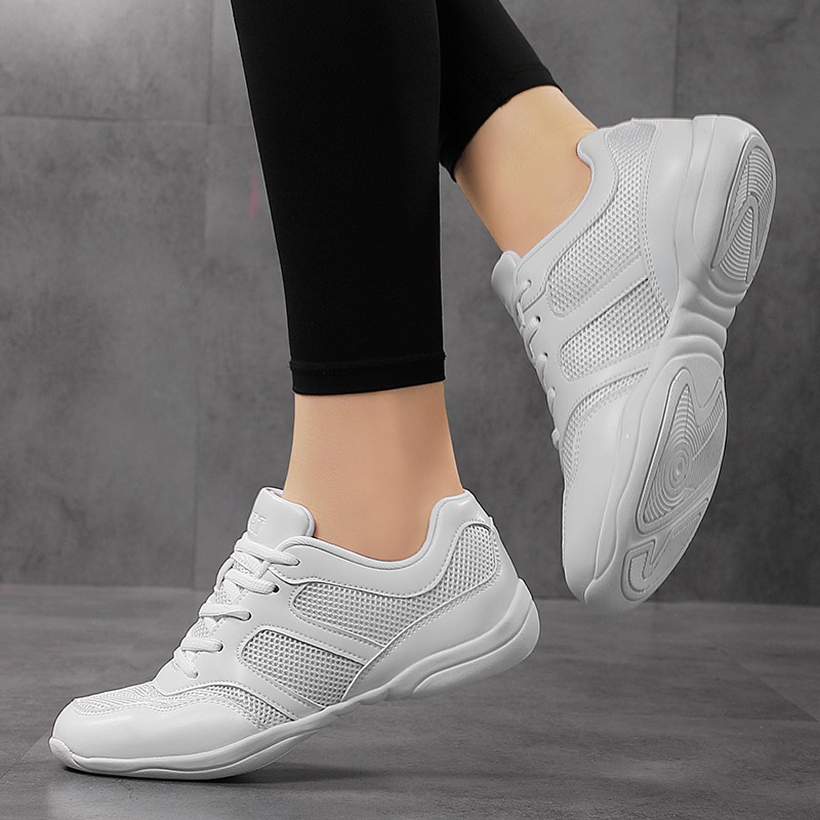 SECHRITE Cheerleading Cheer - Scarpe da ginnastica da donna e ragazza, colore: bianco, jazz