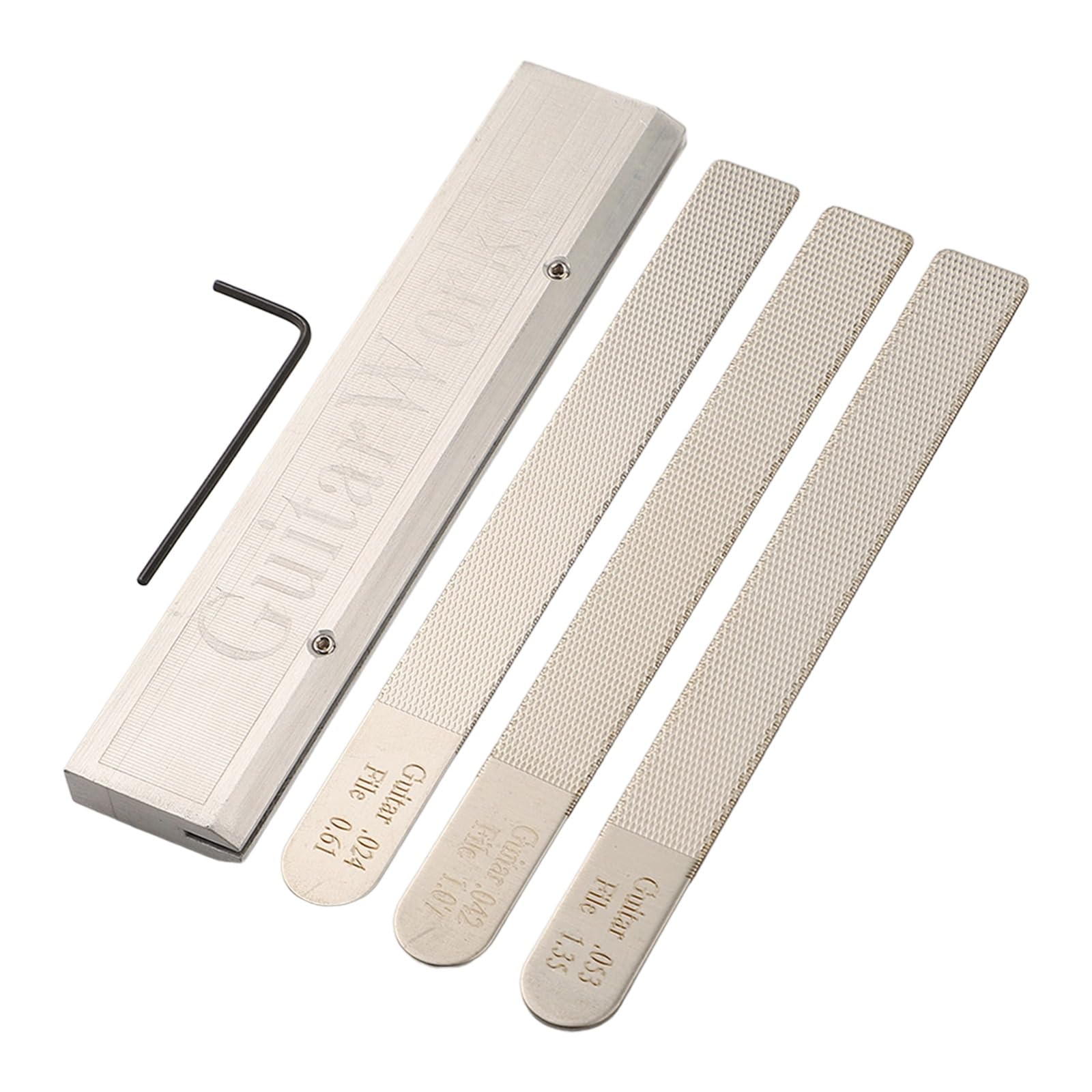 Gitarrenbauer-Werkzeug, Gitarrenmutterfeilen, Bundkrönung, Schlitz, Feilen, Gitarrenbauer-Reparatur-Werkzeug-Set, poliertes Werkzeug für Gitarristen, Gitarrenbauer, 4 Stück