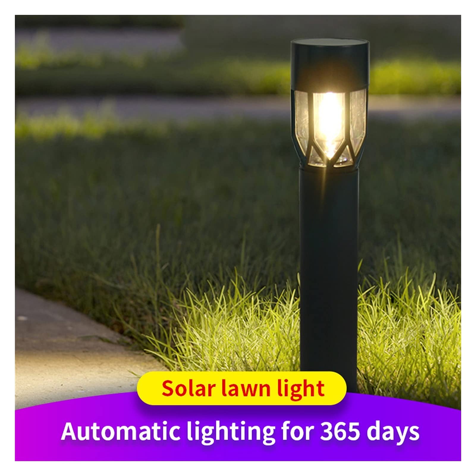 caihuashopping Luces Jardín Energía Solar césped luz decoración al Aire Libre led jardín iluminación iluminación cilíndrica diseño Luces Impermeable jardín césped lámpara iluminación Luz de Césped