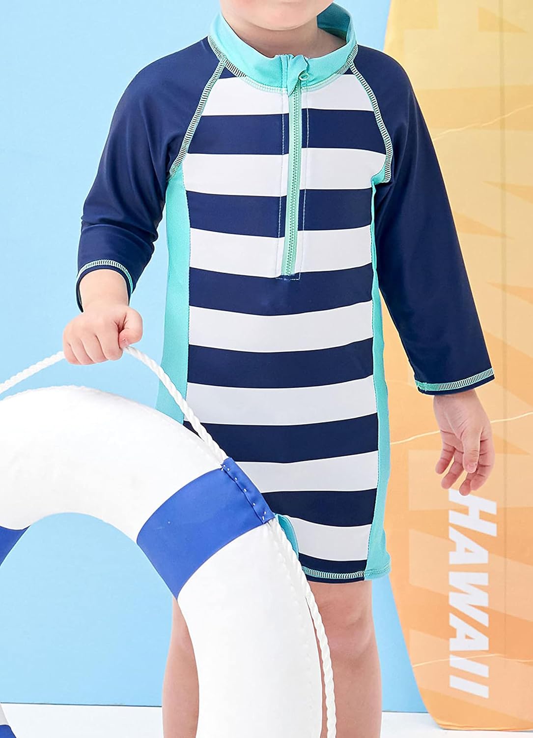 Funnycokid Baby Swimsuit Boy Toddler Bathing Suit Rash Guard UPF 50+ Swimwear 6 Months-4T - Image 2