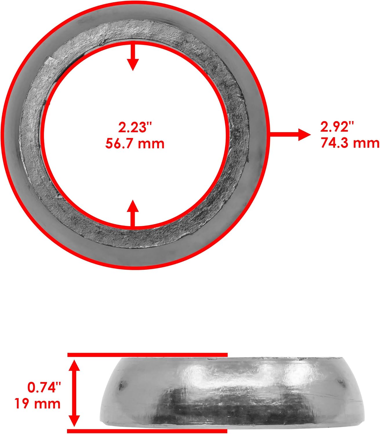 Caltric Exhaust Muffler Gasket Compatible with Can-Am Maverick X3 900 HO 4x4 DPS 2018 / X3 R 4x4 2018-2021 / X3 RR 4x4 2020-2023 / X3 4x4 Turbo 2017-2023