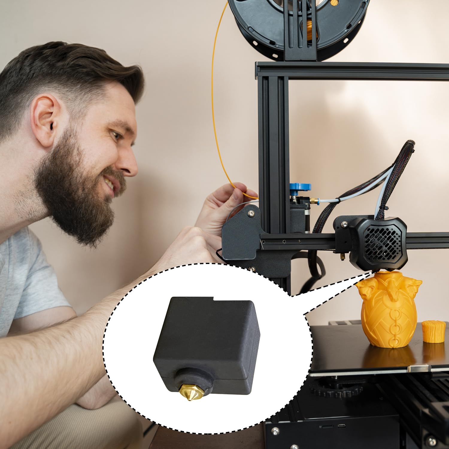 HzdaDeve 4er-Pack Hotend-Silikonsocke Für Kobra 3/Combo/ACE Pro – Hält Den Heizblock Sauber Und Die Temperatur Stabil, 300°C Fest, Perfekter Ersatz Fürs 3D-Drucker-Zubehör