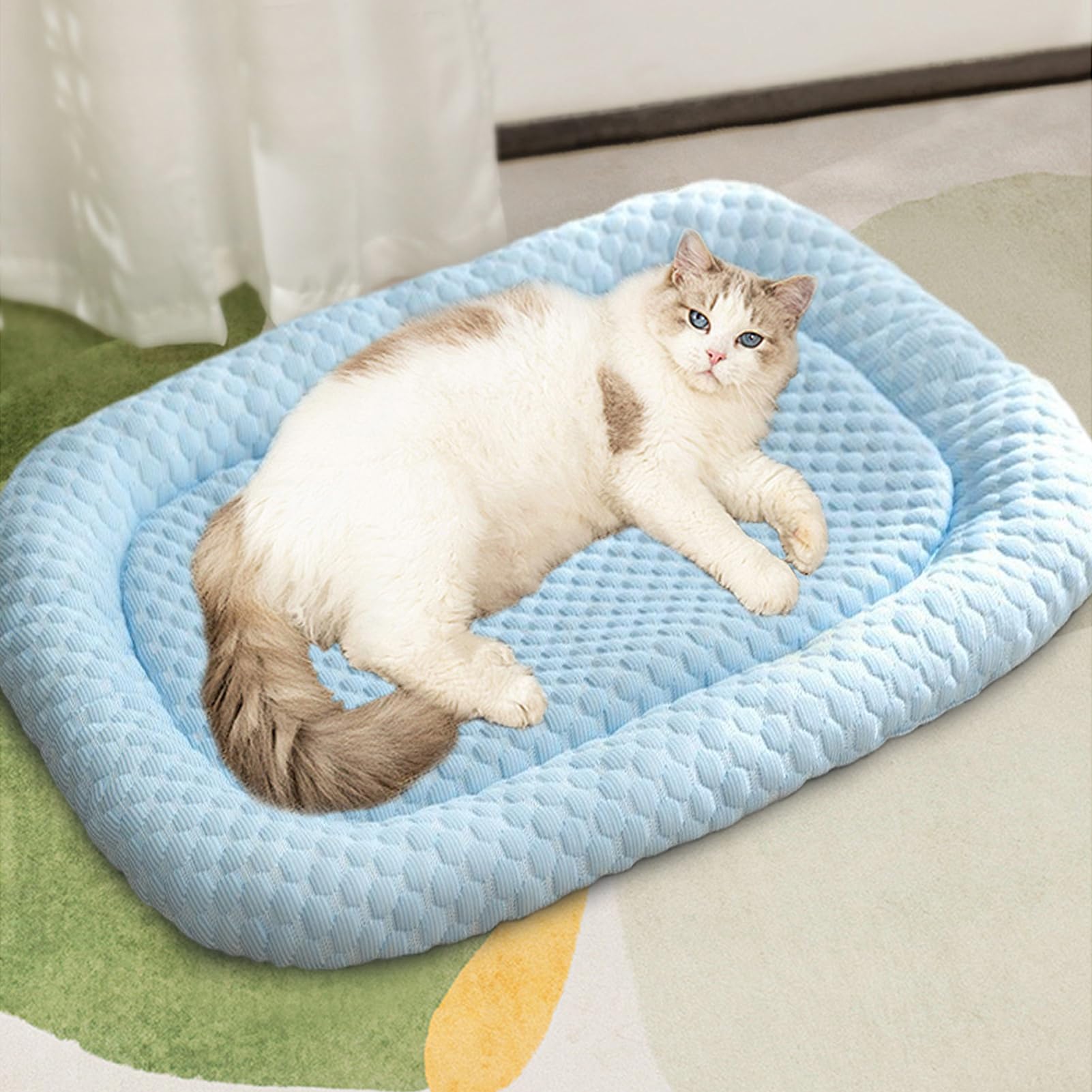 de gato, perros frescos de la alfombra Camas de enfriamiento de perros con | Manta para mascotas resistente a las manchas para días calurosos, y transpirable y cómodo cojín de d
