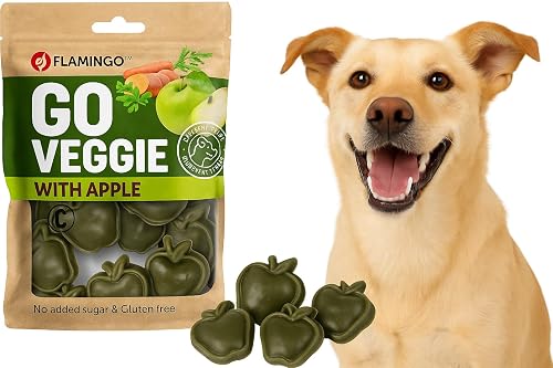 Snacks para Perros - Veggie Manzana Verde - 6,4cm - 120g - sin Gluten - Natural - Rico en vitaminas y Fibra