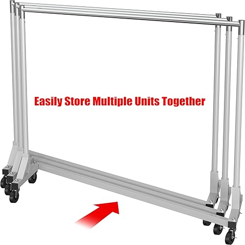 Miniatura 5 de Simple Houseware Industrial Grado Z-Base Estante de la ropa 400lb carga con barra extra larga de 62