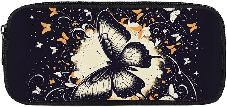 Abstract Butterfly Pencil Pen Case Painting Pencil Holder Box Organizer for Office College School Storage Bag Pouch for Women Girls Study Desk Stationery Accessories
