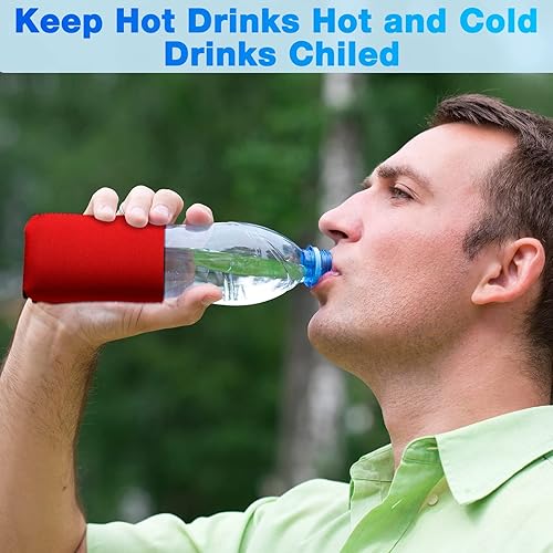 Miniatura 6 de CHENGU Paquete de 60 fundas para enfriar latas de neopreno en blanco, fundas aislantes plegables para fiestas, eventos o bodas (multicolor)