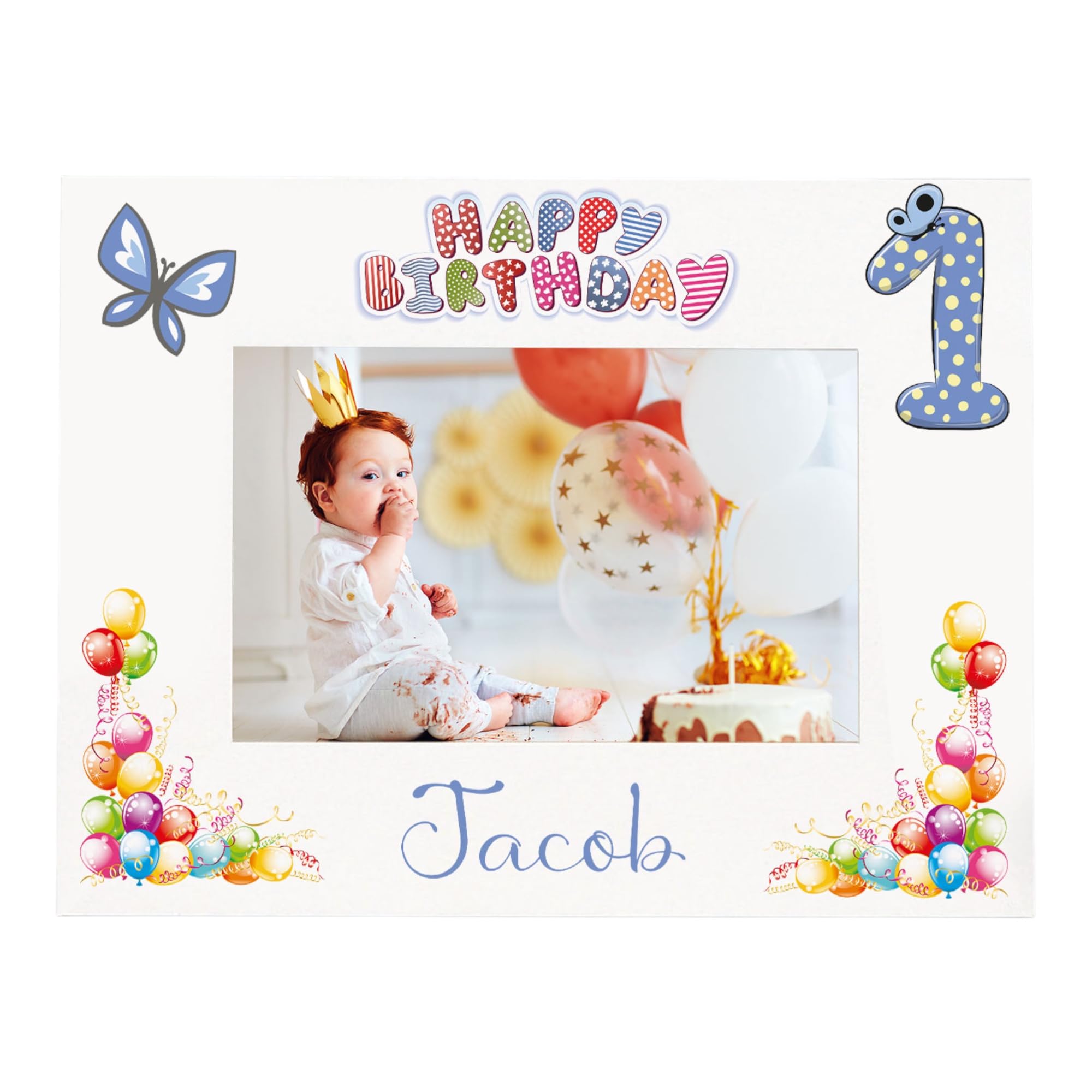 Personalised My First Birthday Photo Frame Landscape Boy's 1st Keepsake