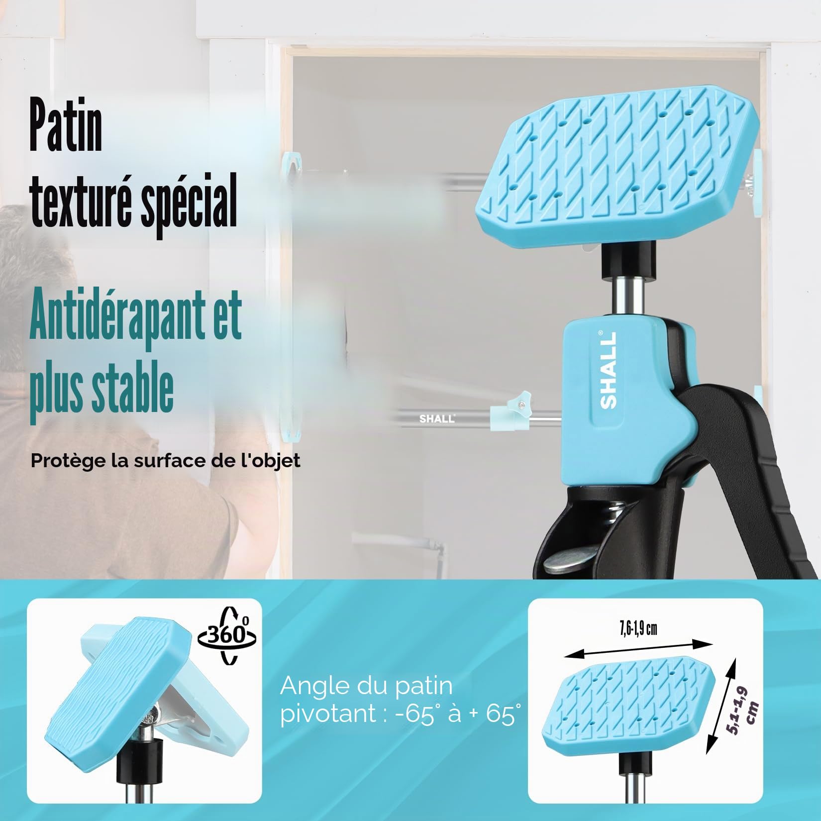 SHALL Lot de 2 bâtons télescopiques de Soutien Rapide avec Sac de Rangement