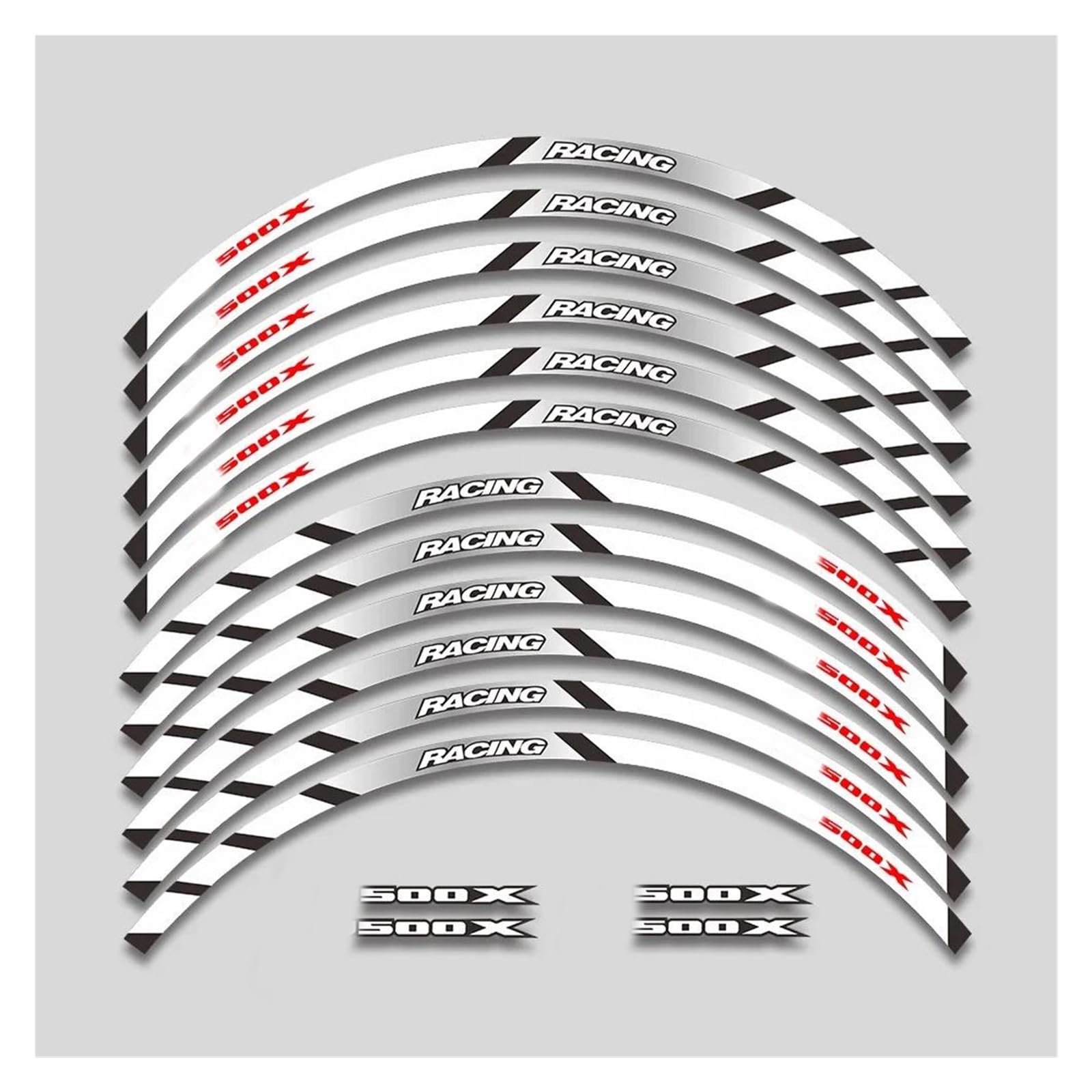 Decorative Stickers Motorcycle Accessories Wheels Hub Stickers Reflective Stripe Tape Rim Decorative Decals Set for H-onda CB500X CB 500X(White)