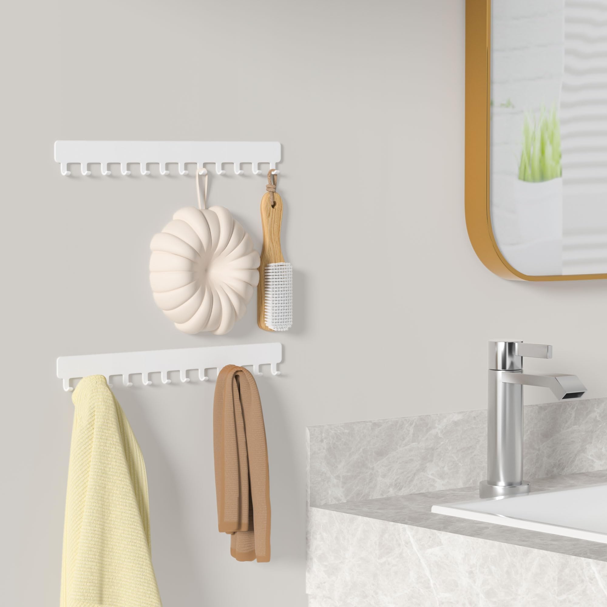 Josmimic Organizador de joyas para colgar en la pared, soporte para cadenas, colgador blanco, 2 unidades