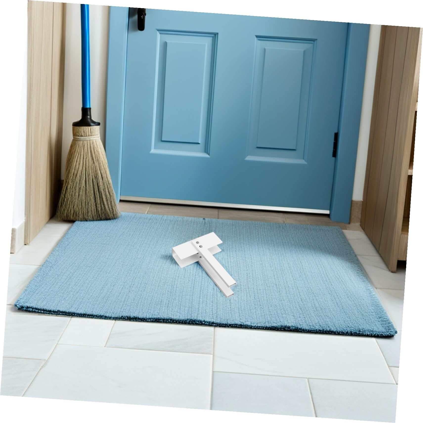 Cerradura Plegable de Doble Puerta de Acero Inoxidable en Color Blanco