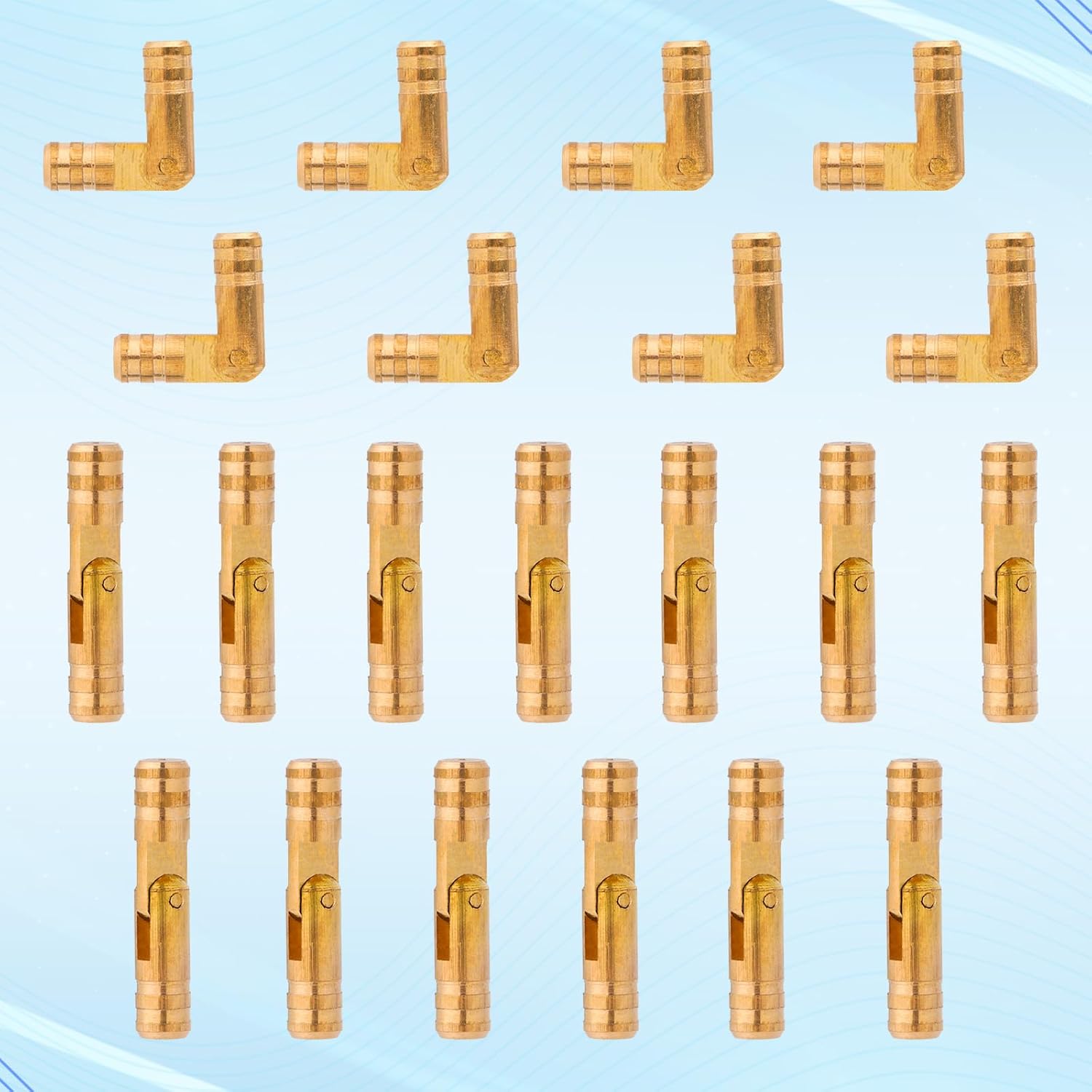 40pcs Mini Cylinder Hinges, 2x0.4x0.4cm/0.79x0.16x0.16in Solid Hidden Brass Cylindrical Hinges for Jewelry Box Craft DIY Model Making & Small Woodworking Projects