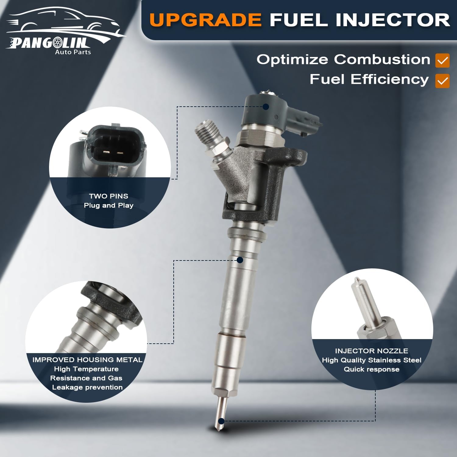 PANGOLIN ME226793 0445120076 Fuel Injector for Mitsubishi Fuso 4M50 Engine Aftermarket Parts, Replace OE 0-445-120-076 107755-0360