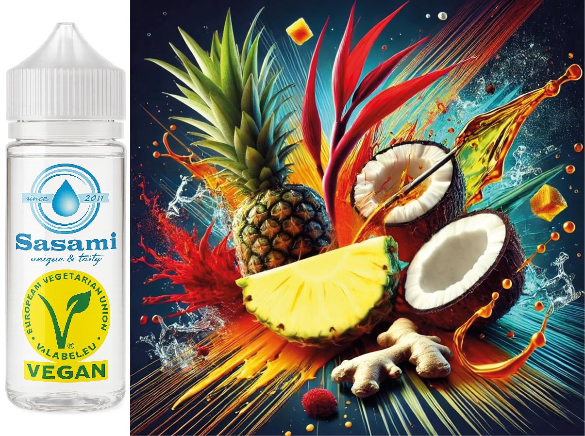 Caribbean Gold – szafran, ananas, kokos, rum i imbir aromat koncentrat – Wegański – Sasami – 100ml