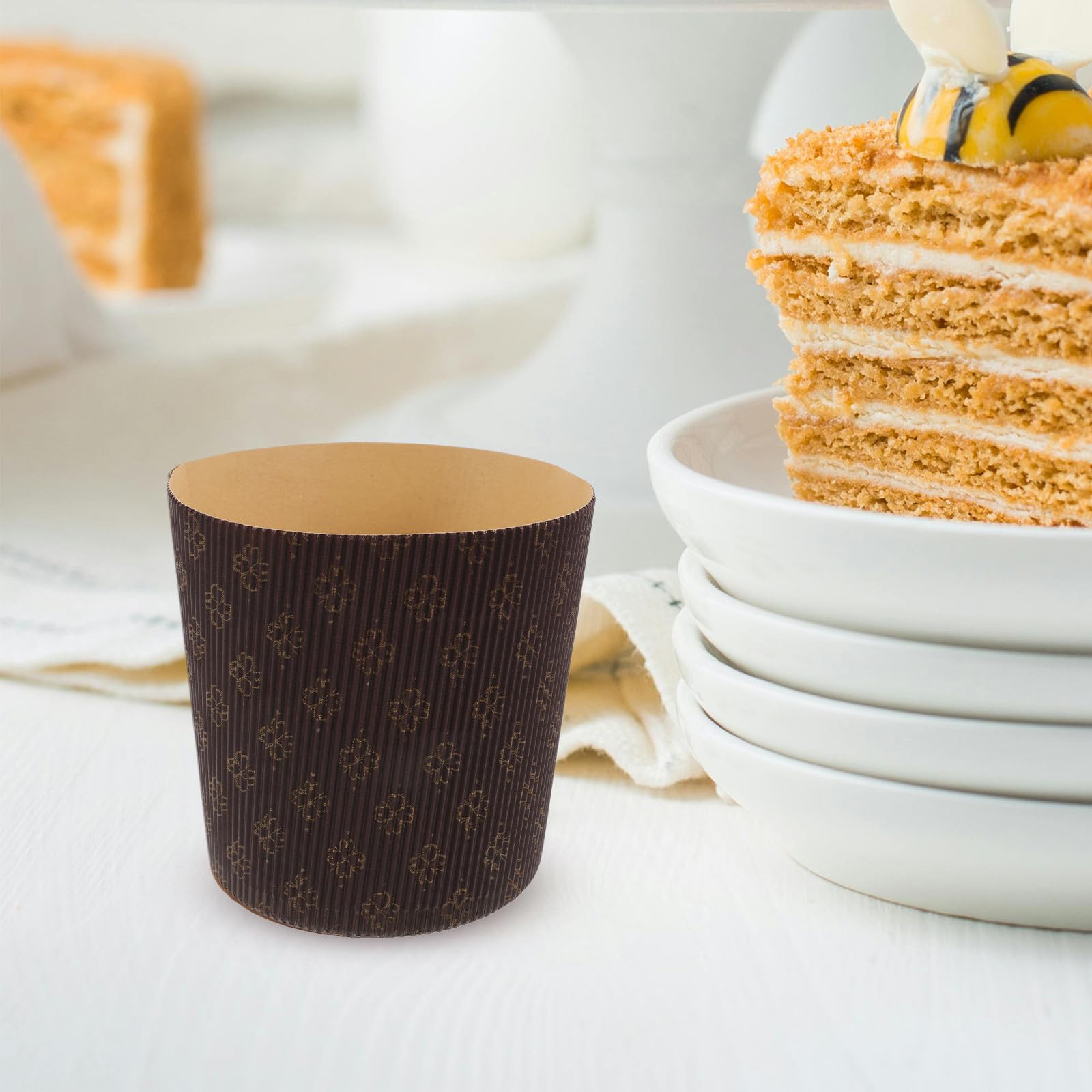 Prácticos y Fáciles de Usar de Papel Marrón para Hornear Panettone 25 Capacillos Diseño Elegante Ideales para Panaderías y Fiestas de Boda