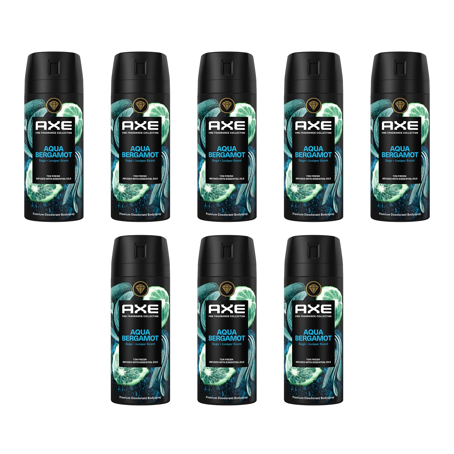AXE Premium Bodyspray Aqua Bergamot Deo ohne Aluminiumsalze 8x 150ml