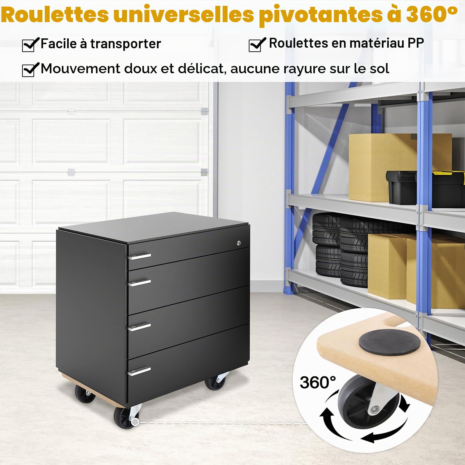 UISEBRT Lot de 4 roulettes de transport 580 x 290 x 108 mm - Planche à roulettes - En panneau MDF - Aide au transport de meubles - Charge maximale : 200 kg