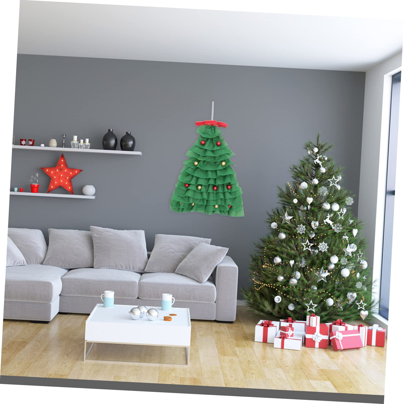 Cabilock Adornos para Árbol de Navidad Creativos Colgantes de Navidad de Tela para Decoración de Puertas de Colgante de Árboles para Hogar