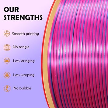 Reprapper PLA Filament 1.75mm 1KG – Red/Gold/Blue Tri Colour Silk PLA Filament, Multicolour Filament for 3D Printing, High Glossy Co-Extrusion 3D Printer Filament, Smooth & Easy Printing