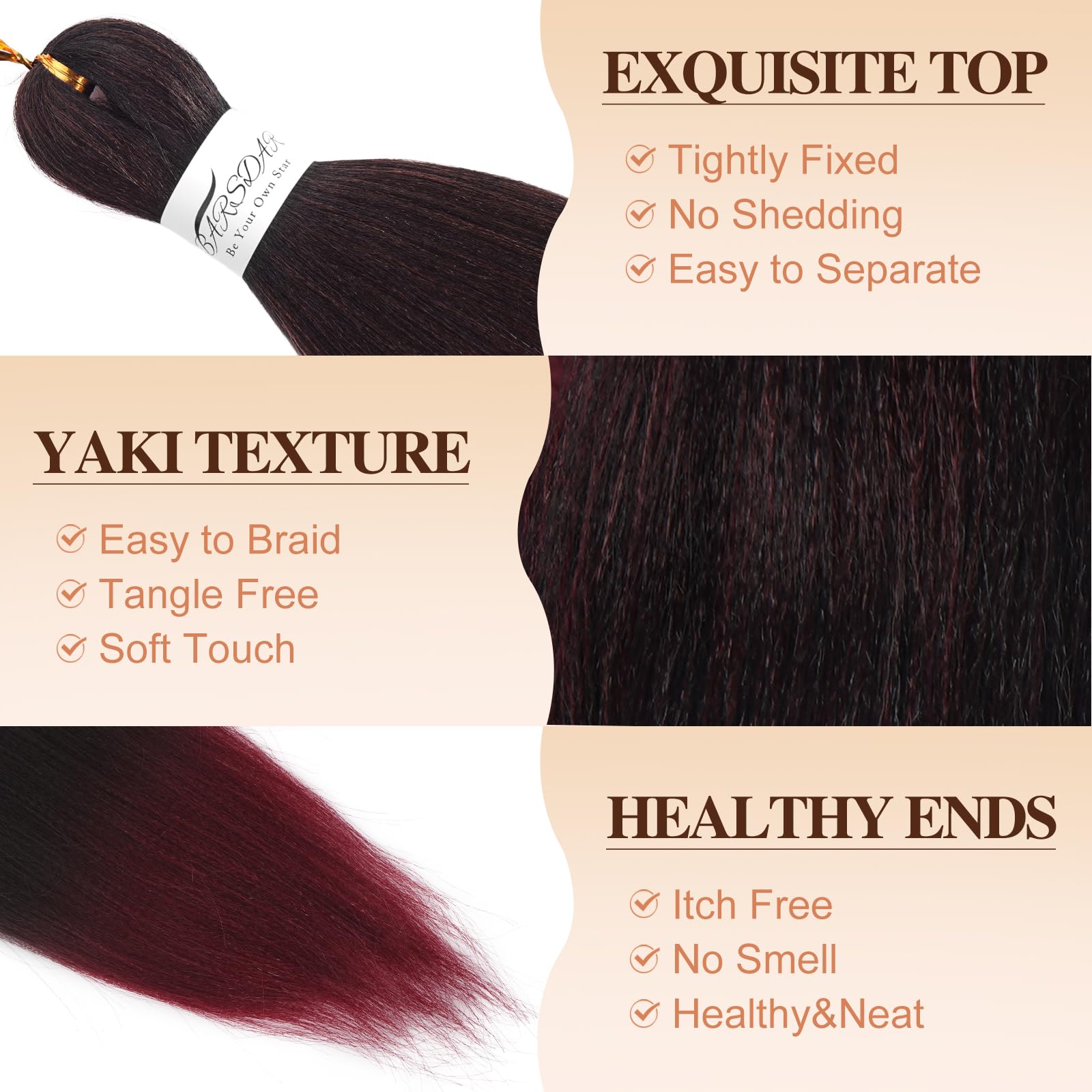 BARSDAR Pre stretched Braiding Hair - Image 3