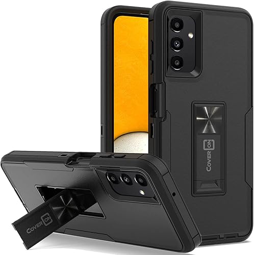 CoverON Funda de teléfono resistente diseñada para Samsung Galaxy A13 5G, resistente grado militar, soporte de cubierta - Negro
