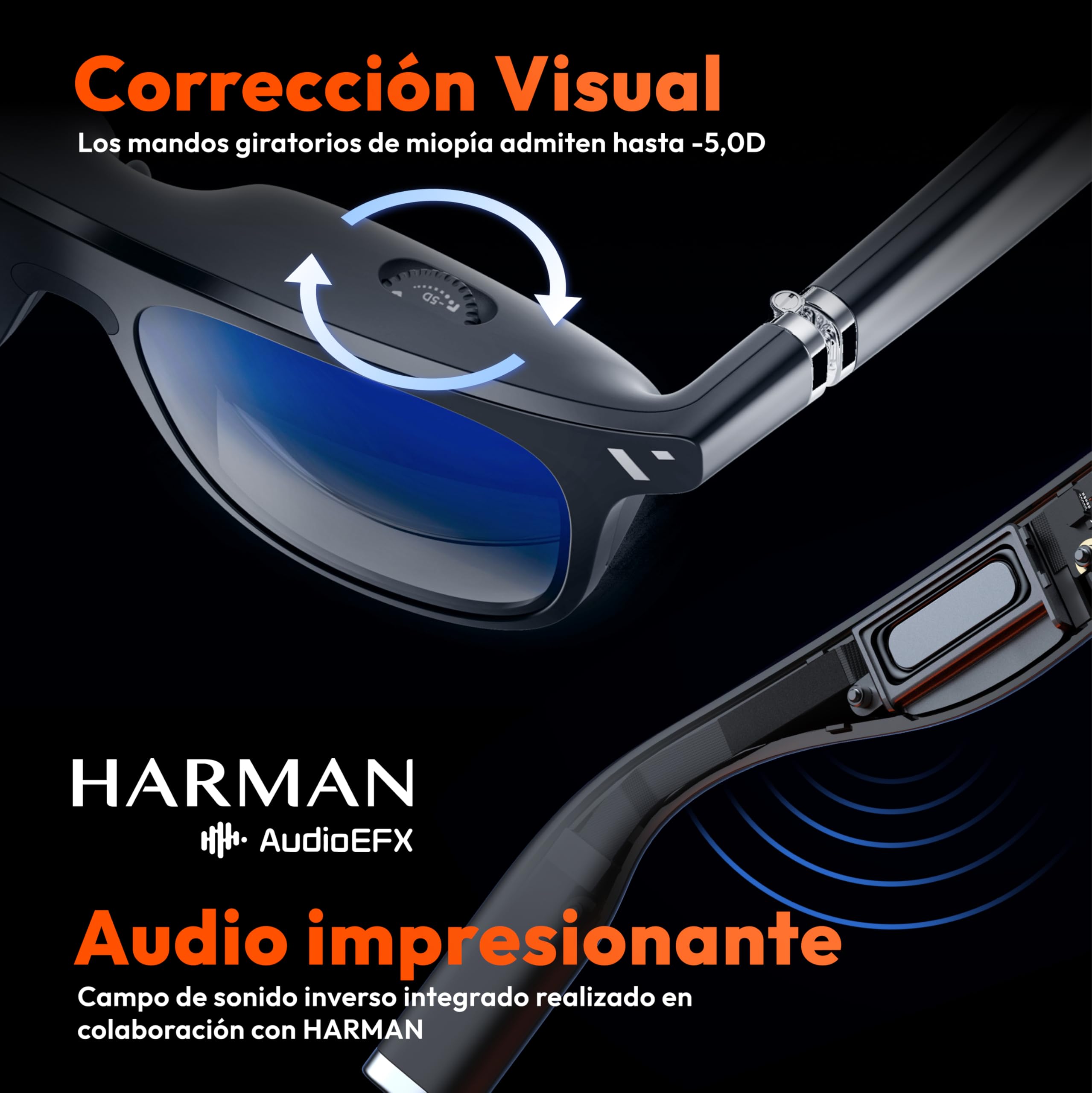 VITURE One Lite XR Gafas 120" Full HD, Sonido Harman, Apto para iPhone 16/15 (Soporte de vídeo Espacial), Steam Deck/ROG Ally/Consolas de Juegos/PC/Android (Jet Black)