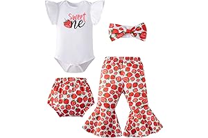 Chic Strawberry Birthday Outfit for Precious Little Ones