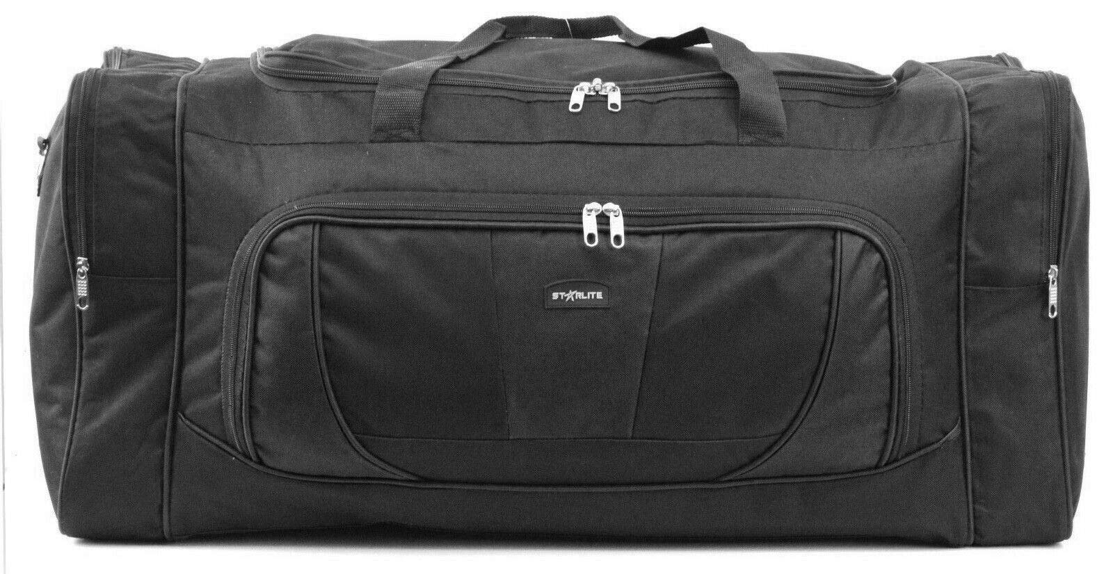 DK Luggage28" Large Travel Duffel Bag Foldable Weekend Overnight Bag Sports Carry Holdall CH002 Black