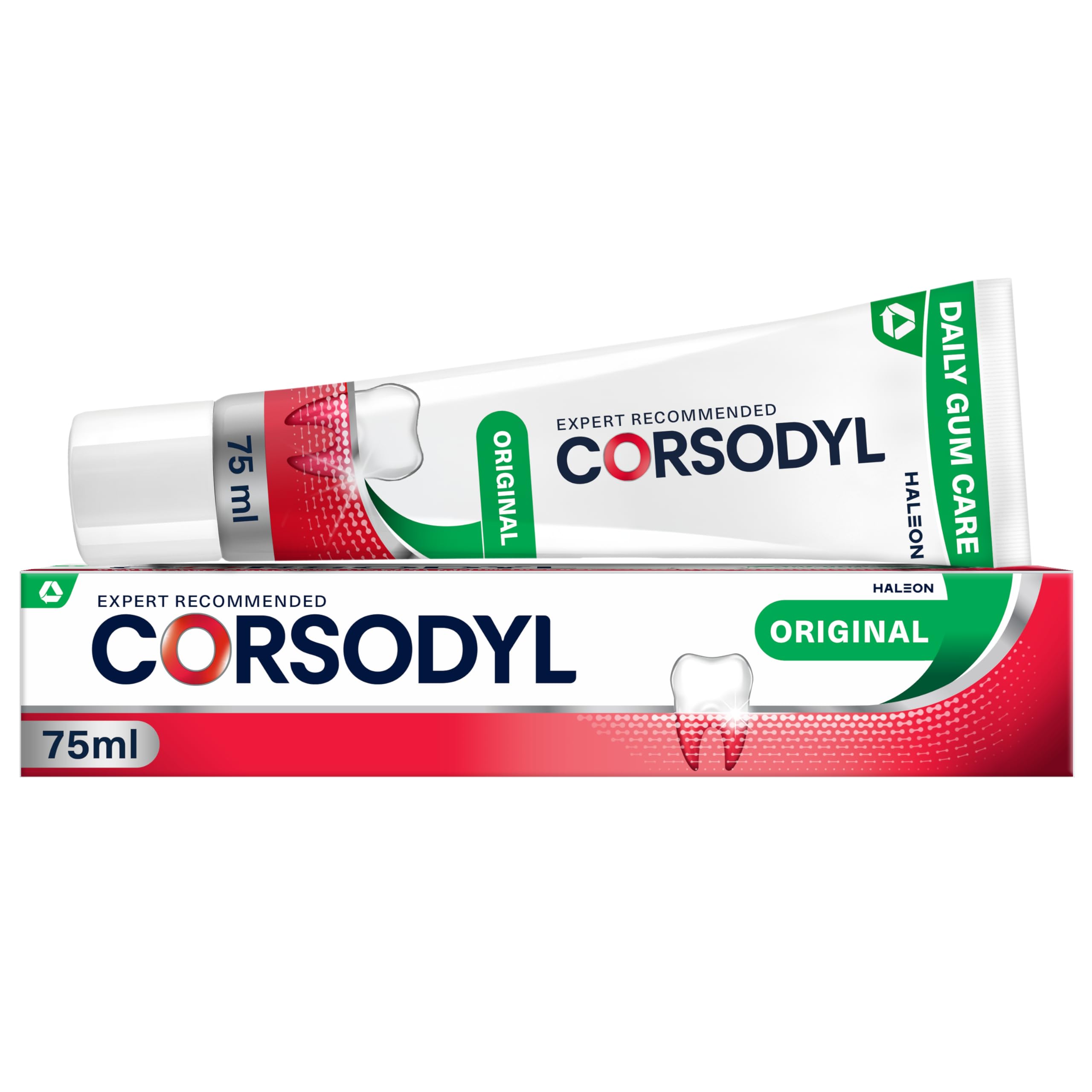 Corsodyl Toothpaste Original, Daily Gum Care, Help stop and Prevent Bleeding Gums, 75ml