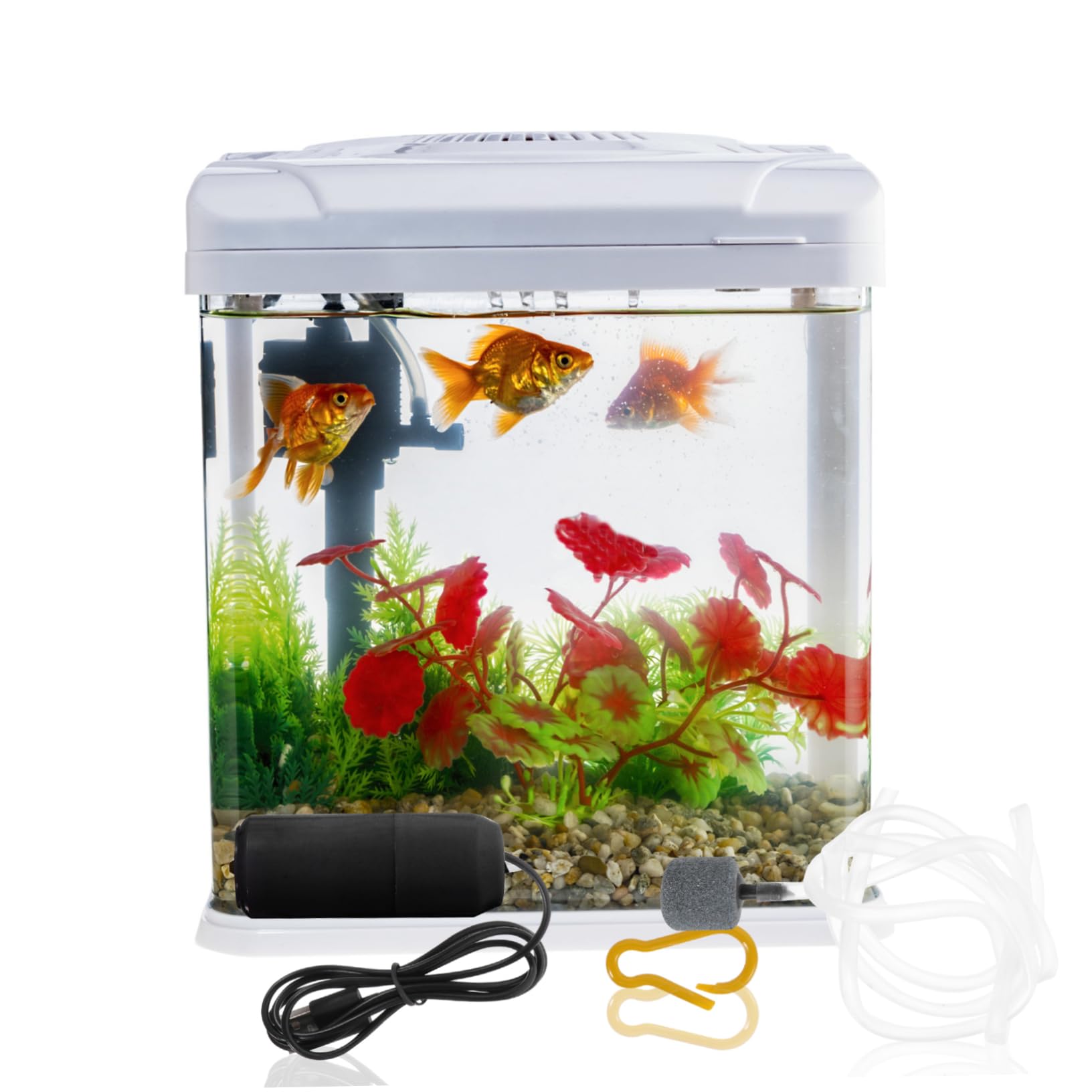 BESPORTBLE de oxigeno Pecera Portable Air Pump Fish Tank Aquarium pequeña de Agua Tanque de oxigeno portatil burbujeador de Acuario portátil de Agua de Acuario USB