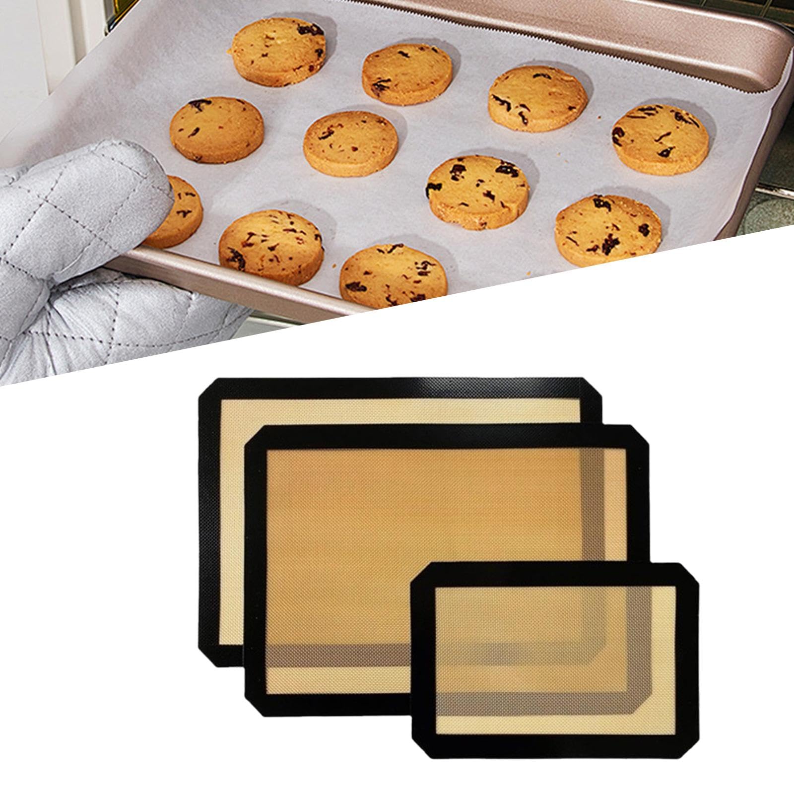 3 Piezas Tapete de Cocina para Hornear Silicona Fácil de Limpiar Sin Deformación Y Reutilizable Adecuado Bollos Macarrón Y Empanadas en Hogar, Negro, Individual
