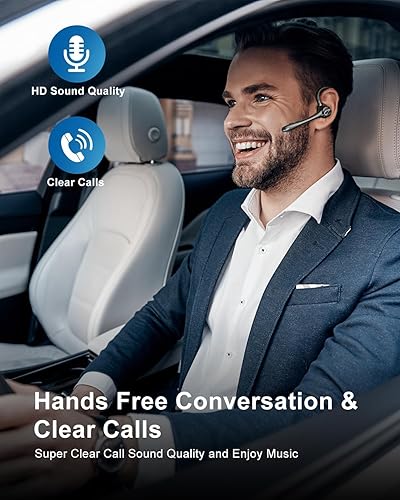 Miniatura 6 de Auriculares inalámbricos con Bluetooth, auriculares de botón con cancelación de ruido, micrófono manos libres, tiempo de espera de 160H, auriculares