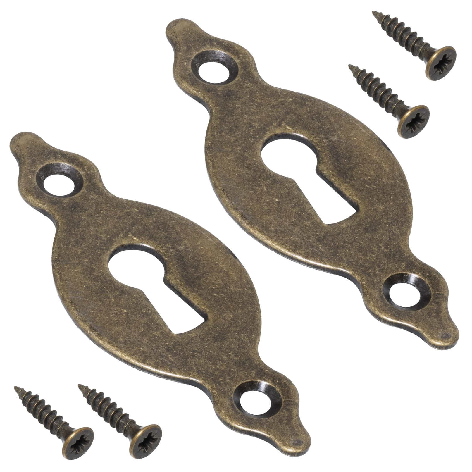 AERZETIX - C73734 - Par De 2 Rosetas Placas 60x34x2.5mm Para Cerradura De Puerta Con Llave Ordinaria - Montaje Vertical - Tapa Orificio De Llave - En Metal - Color Negro Mate