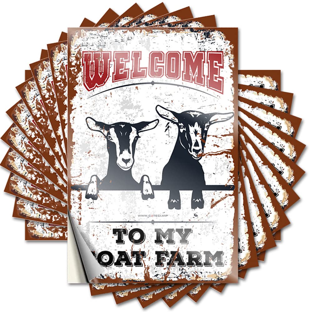 JNBT Farm Animal Sign Water Bottle Stickers For Adults - Day Of The Week Welcome To My Goat Custom Bumper Surface(12X18CM-6Pcs)