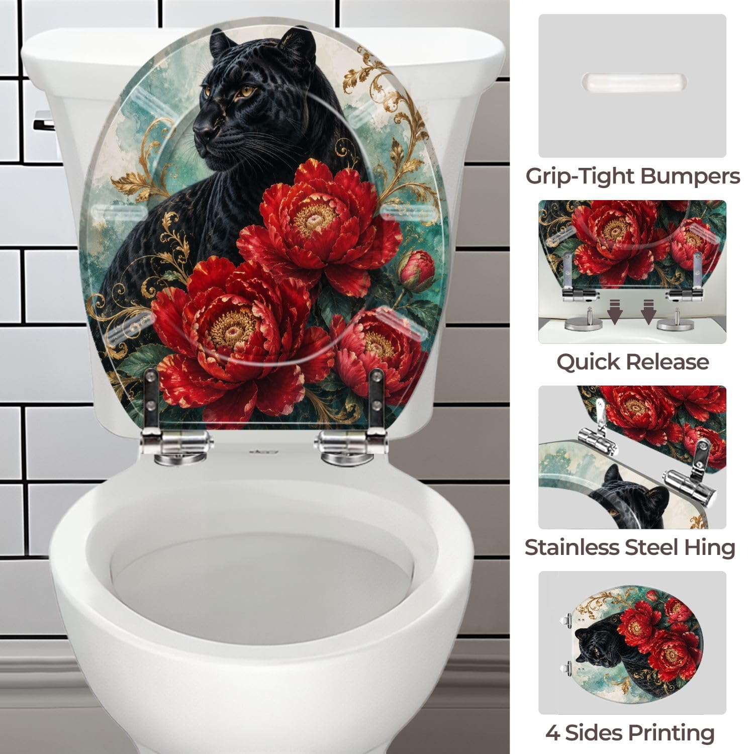 Asiento de inodoro redondo de resina para baño