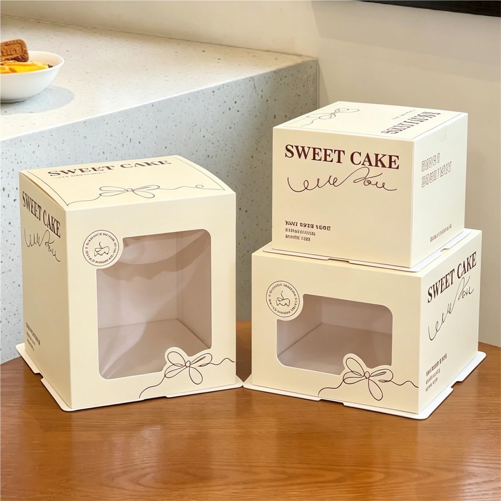 Finestra trasparente for scatole for torte 5 pezzi 2 in 1 da 5/6/8 pollici
