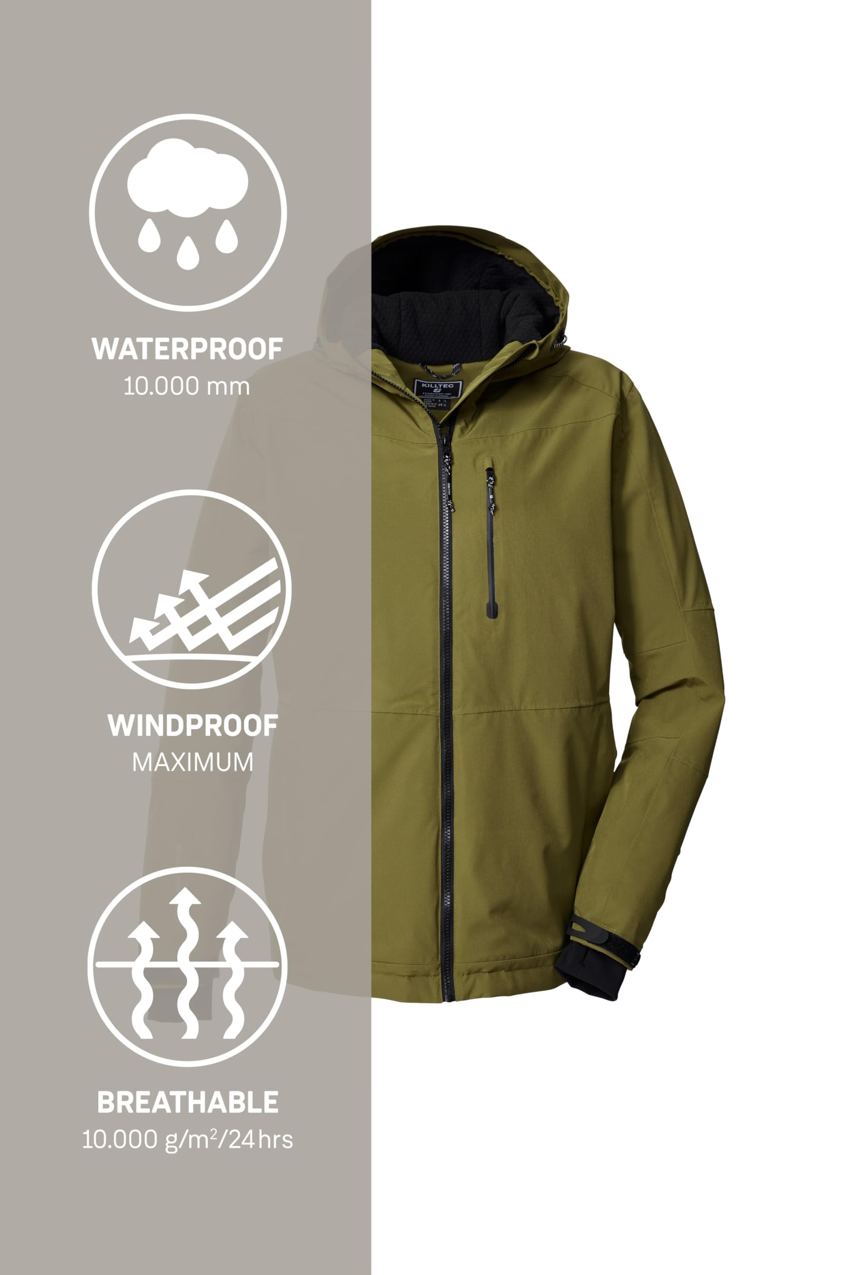 Killtec Herren Kow 81 Mn Jckt Funktionsjacke/Outdoorjacke mit Kapuze