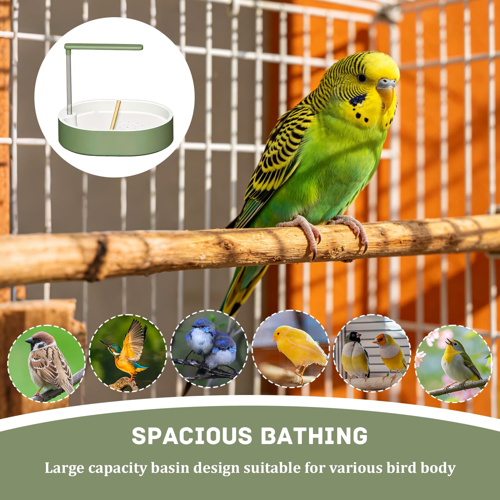 Byffoer Bird Badehaus Badewanne,Vogeldusche Wellenperitich Wellenperitich Dusche,Automatic-Haustier-Vogeltränke,Multifunktionaler Vogeldusche,Vogelbadewanne,für Periquitos