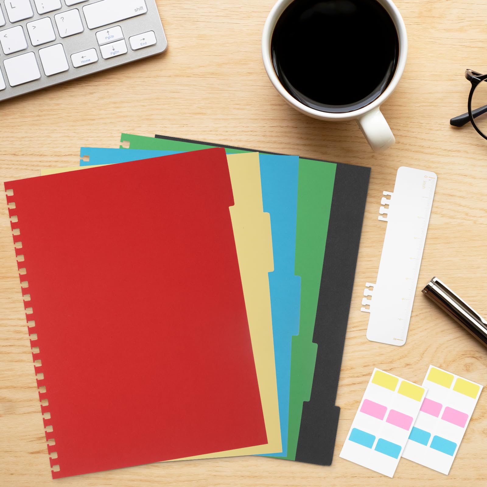 JIANTA Notatnik A4 w linie, A4 Blok na kółkach z linią – 320 stron, Bullet Journal 100GSM, 5 przegródek, twarda okładka niebieska, notes uniwersytecki w linię do biura, szkoły, uniwersytetu, pracy