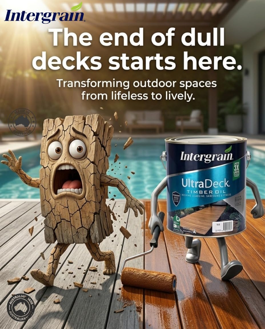 Intergrain UltraDeck Exterior Wood Deck Oil β Natural Finish (4 LTR) | Waterproof & UV Resistant Coating for Decks & Outdoor Furniture | Low Odour, Water-Based, Long-Lasting Wood Decking Oil 3