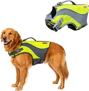 KONG HydroPro Dog Flotation Life Jacket Vest, Adjustable, Durable, High Buoyancy, Safety Handle, Reflective Accents, X-Large