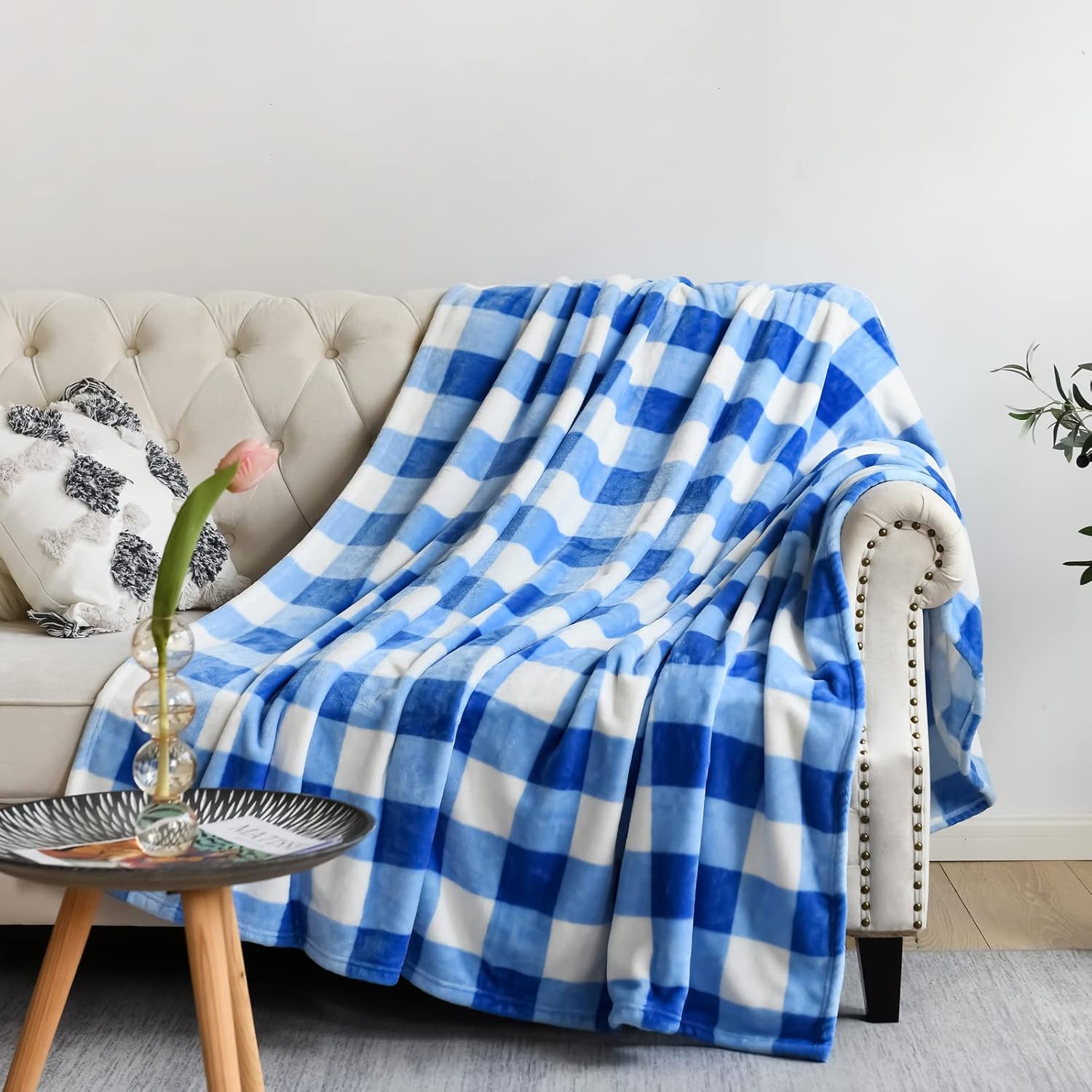NEWCOSPLAY Buffalo Plaid Throw Blanket Soft Flannel Fleece Checker Pattern